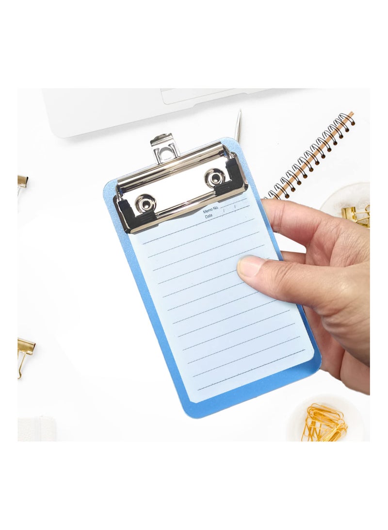 Mini Clipboard, Acrylic Clipboards, with Low Profile Clip  Heavy Duty Clip Boards, Holds 60 Sheets, Strong 4x6 Clip Board for Notepads Memo Receipt, Pocket Lists, Notes, Index Cards(3 Pack) - Image 3